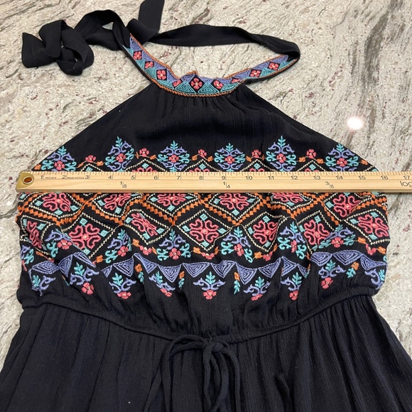 Savanna Jane Floral Embroidered Mini Dress Halter High Neck Open Back - Picture 11 of 14